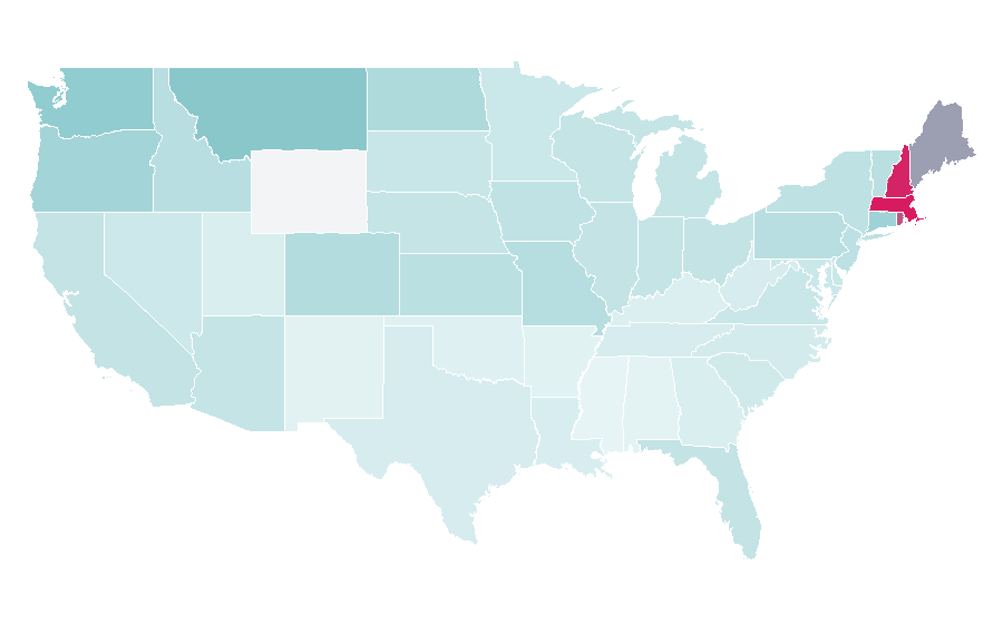 Affinity by region — Drew Bledsoe, United States