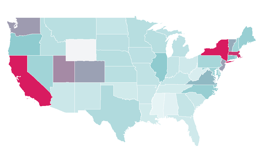 Affinity by region — D.R.I., United States