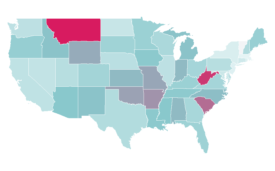 Affinität nach Region — Drinking water, USA