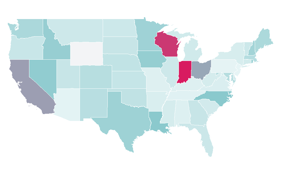 Affinity by region — Driver's education, United States