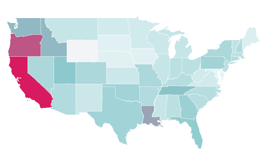 Affinity by region — DROP, United States