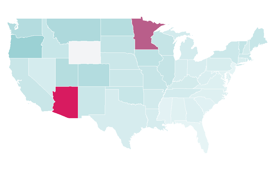 Affinity by region — Drop Dead Gorgeous (film), United States