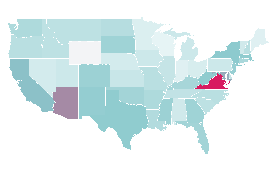 Affinity by region — Drug Enforcement Administration, United States