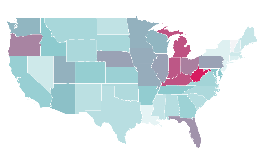 Affinity by region — Drywall, United States