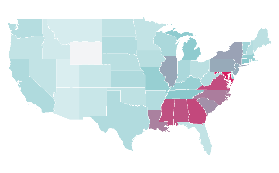 Affinity by region — Duke Ellington, United States