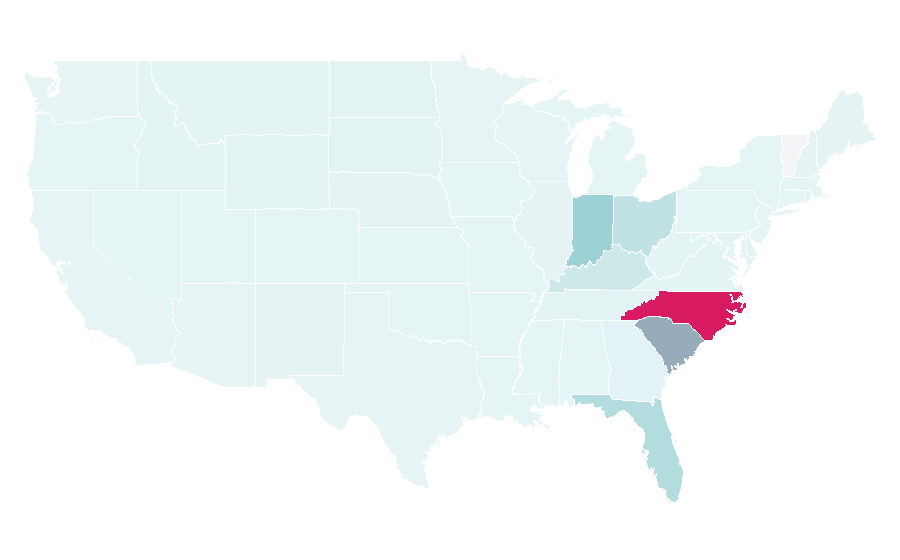 Afinidad por región — Duke Energy, Estados Unidos