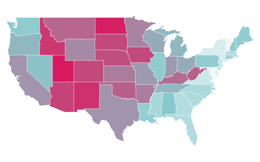 Affinity by region — Dumb and Dumber, United States