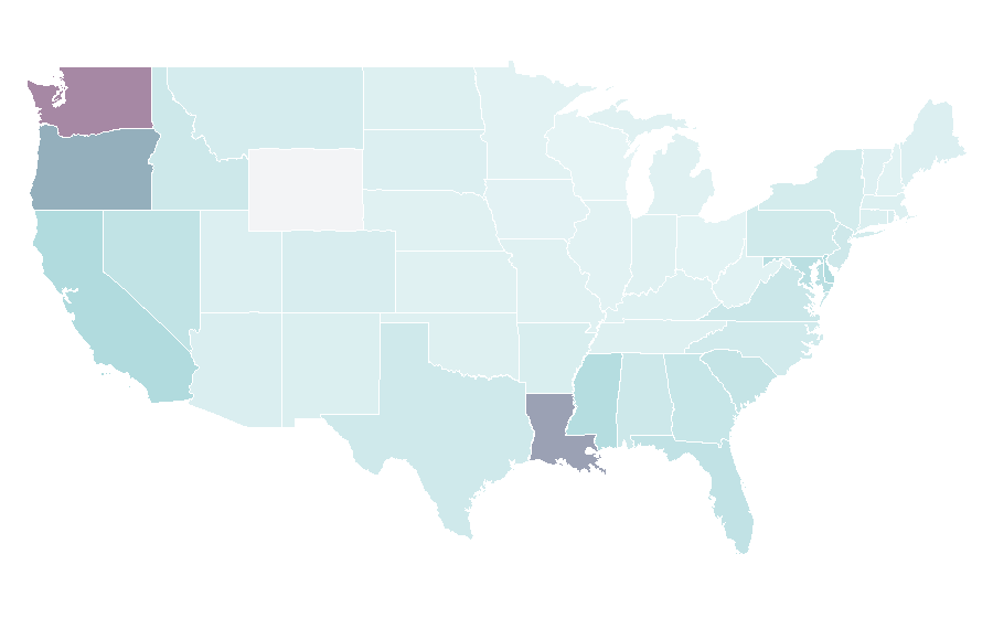 Affinity by region — Dungeness crab, United States