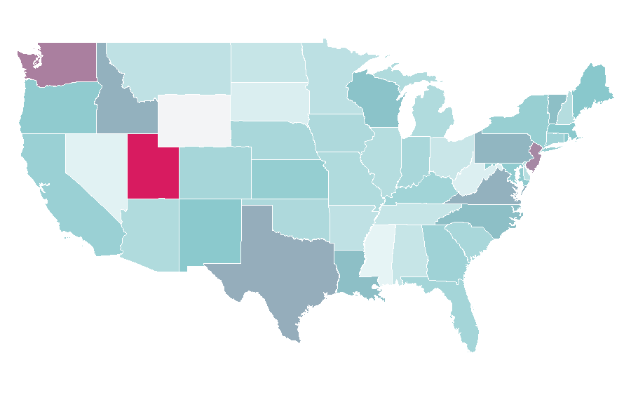 Affinité par région — Duolingo, États-Unis