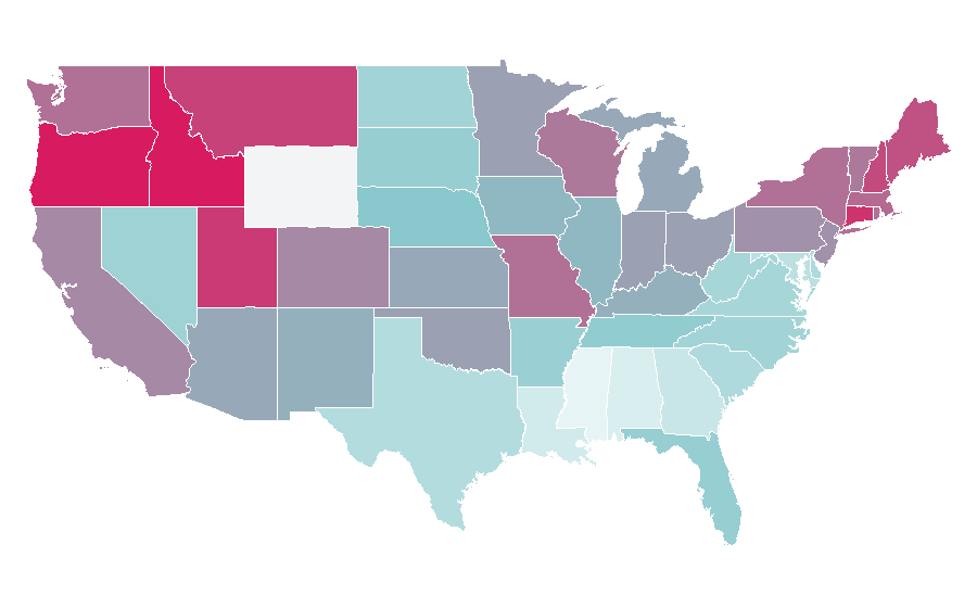 Affinity by region — Dustin Hoffman, United States