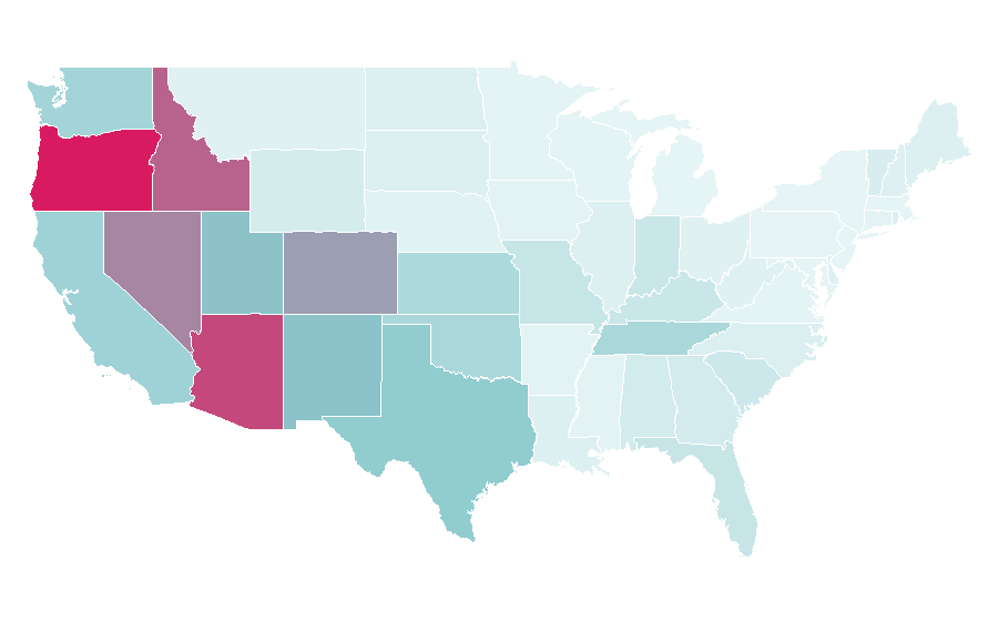 Affinität nach Region — Dutch Bros. Coffee, USA