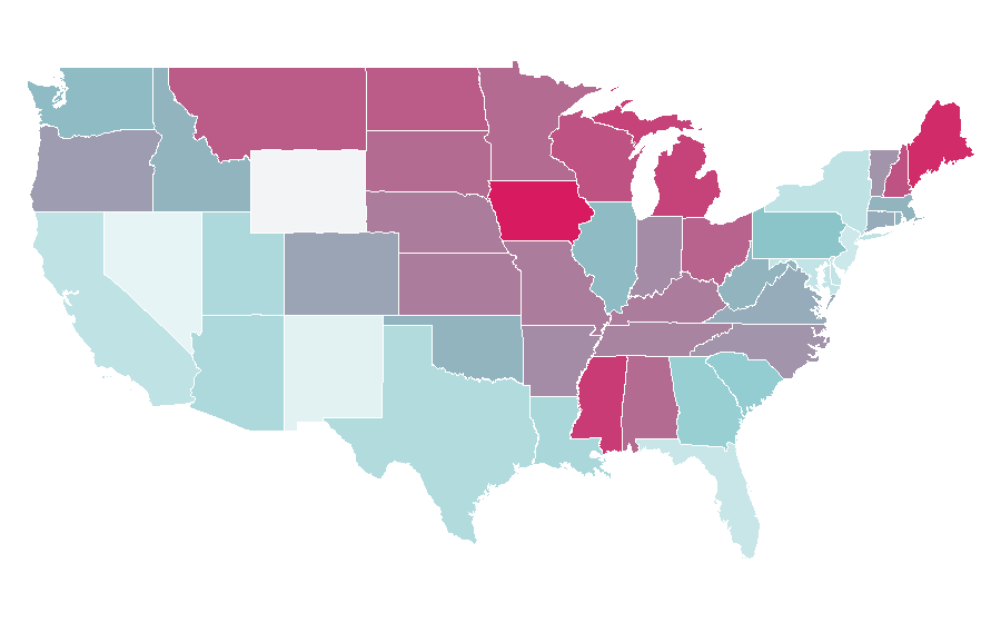 Affinity by region — Dutch oven, United States