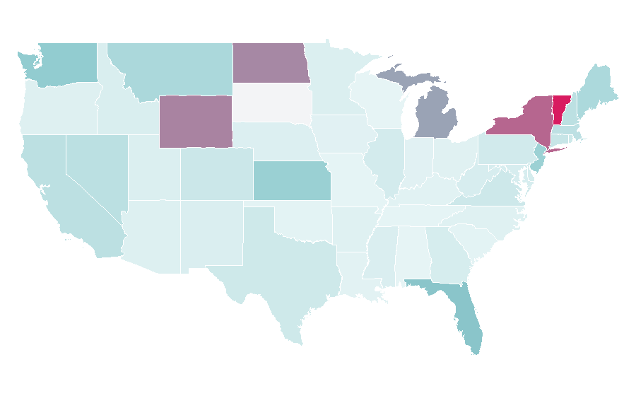 Affinity by region — Duty-free shop, United States