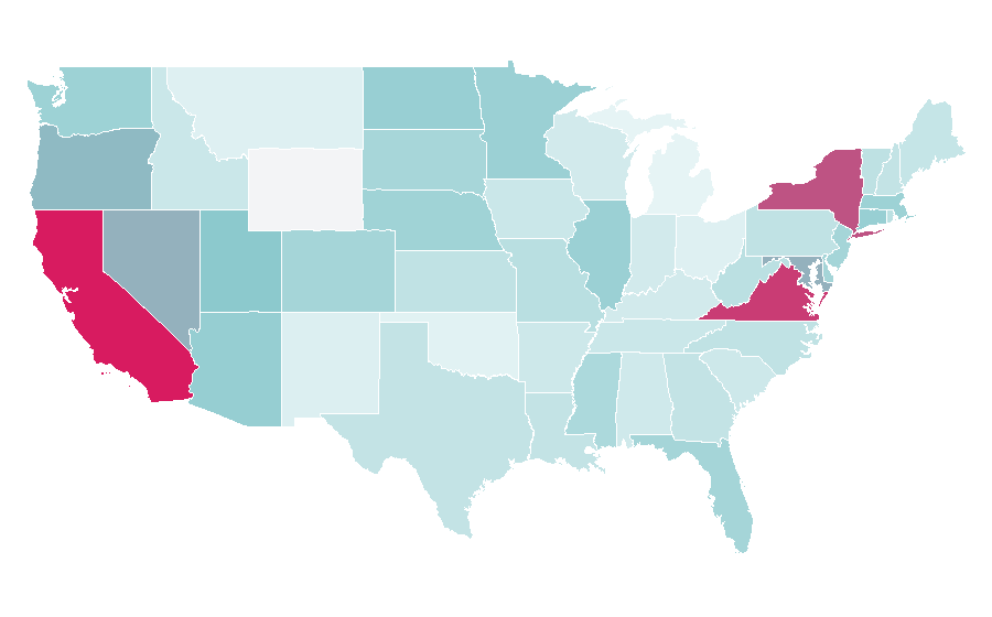 Affinity by region — DV (newspaper), United States