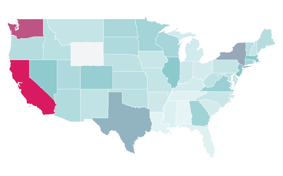 Affinity by region — E-Sports World Cup, United States