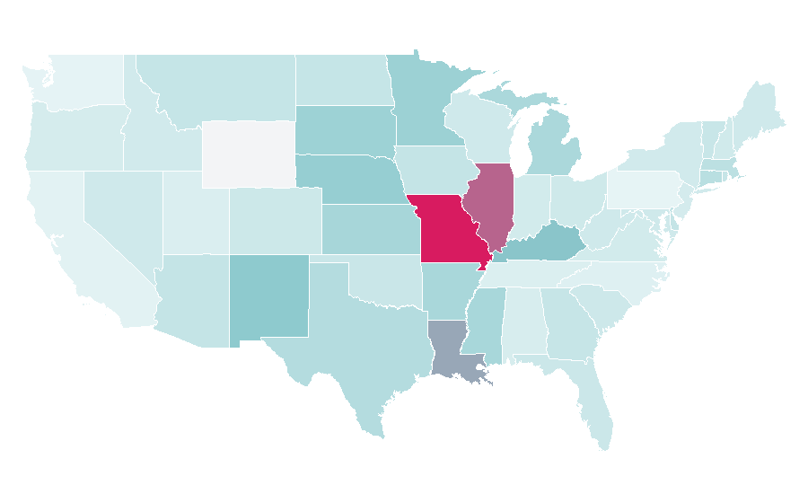 Affinity by region — Early childhood, United States