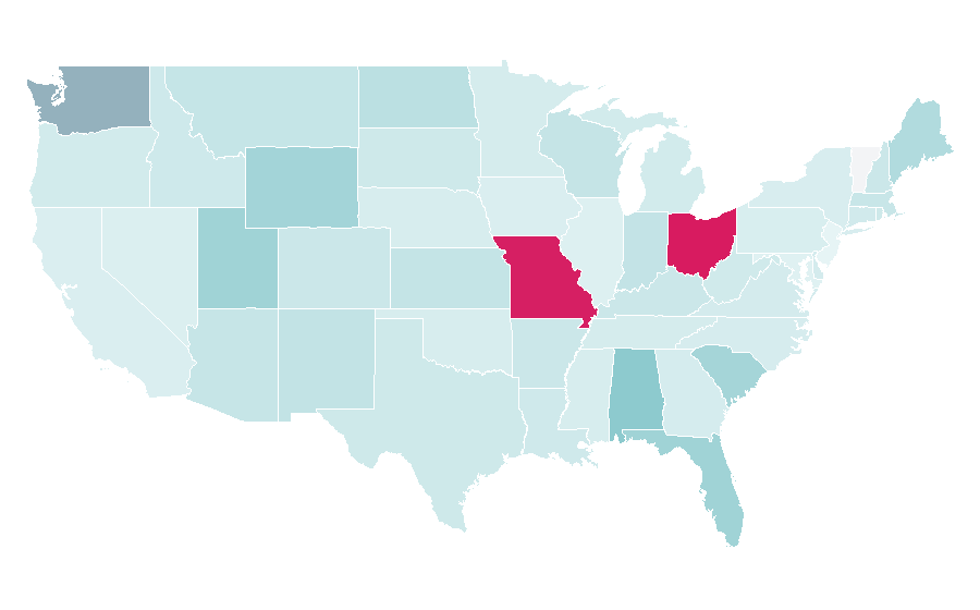Affinity by region — Earthworks (engineering), United States