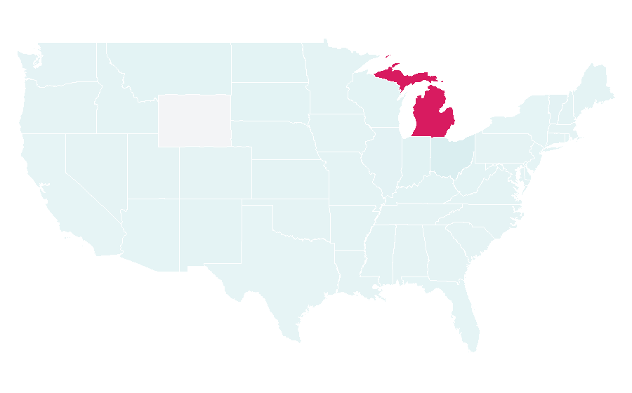 Affinity by region — Eastern Michigan University, United States