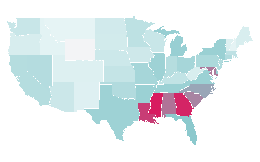 Affinity by region — Ebony (magazine), United States