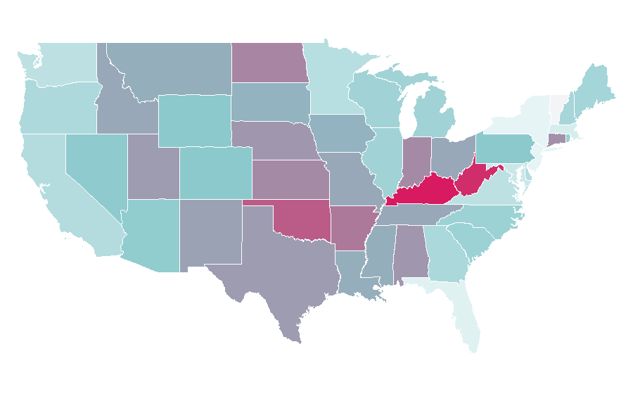 Affinity by region — Ed and Lorraine Warren, United States