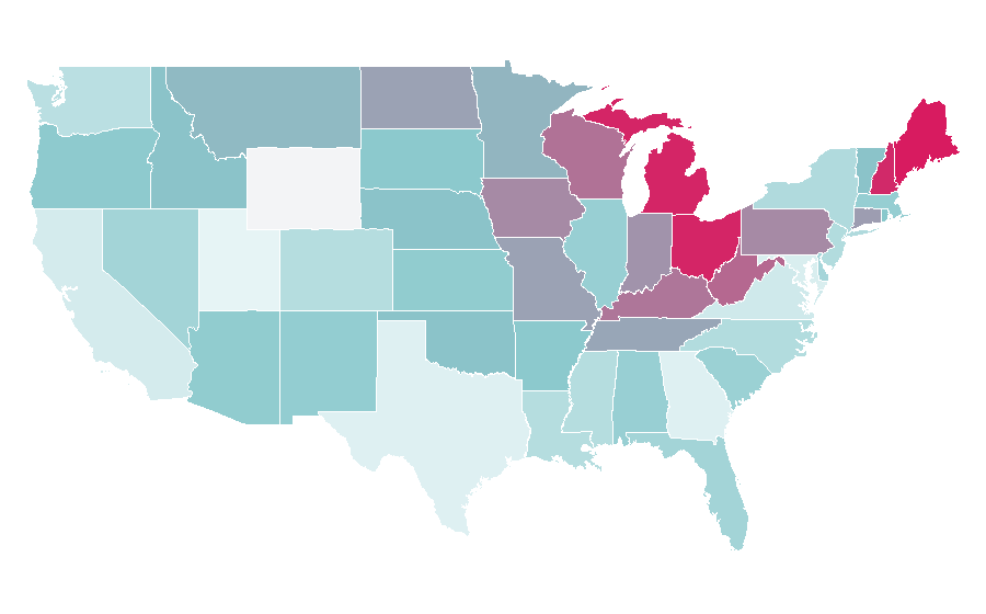Affinity by region — Eddie Money, United States