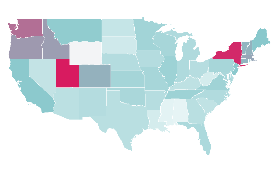Affinity by region — Eddie Redmayne, United States