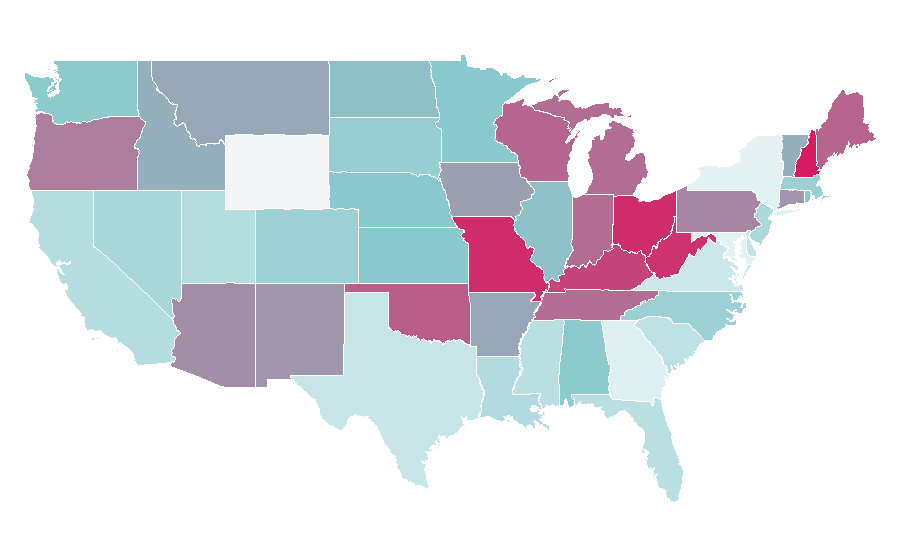 Affinity by region — Eddie Van Halen, United States