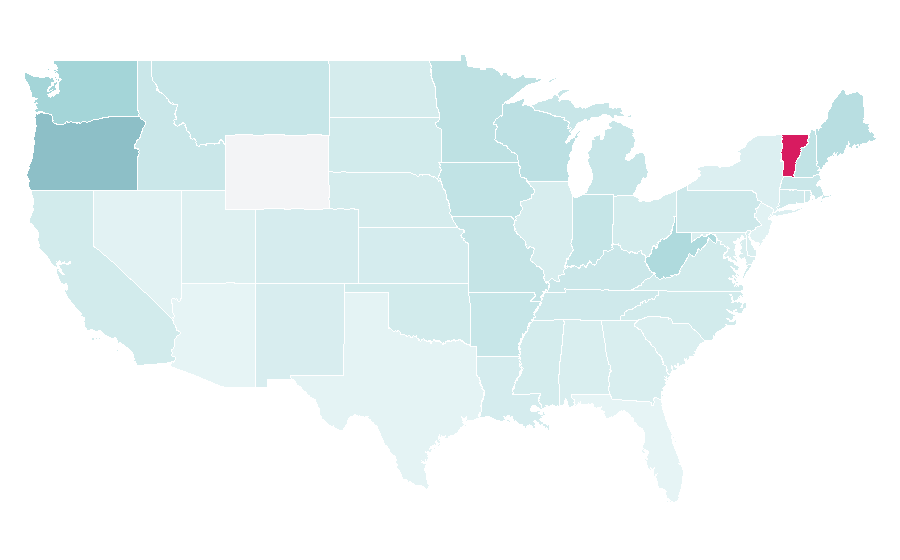 Afinidad por región — Edible mushroom, Estados Unidos