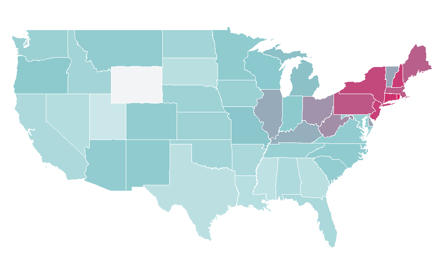Affinity by region — Edie Falco, United States