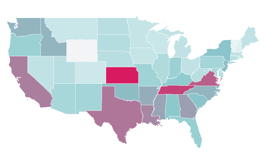 Affinity by region — Editors (band), United States