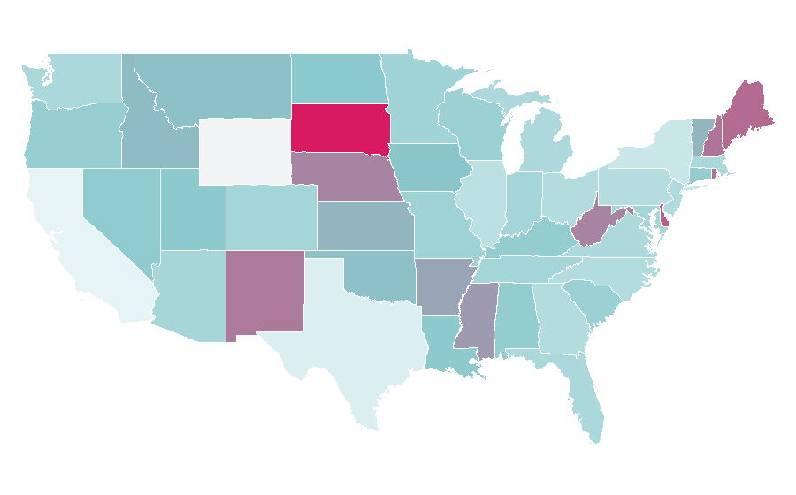 Affinité par région — Educational stage, États-Unis