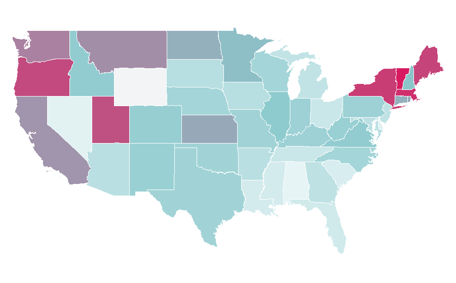Affinity by region — Edvard Munch, United States