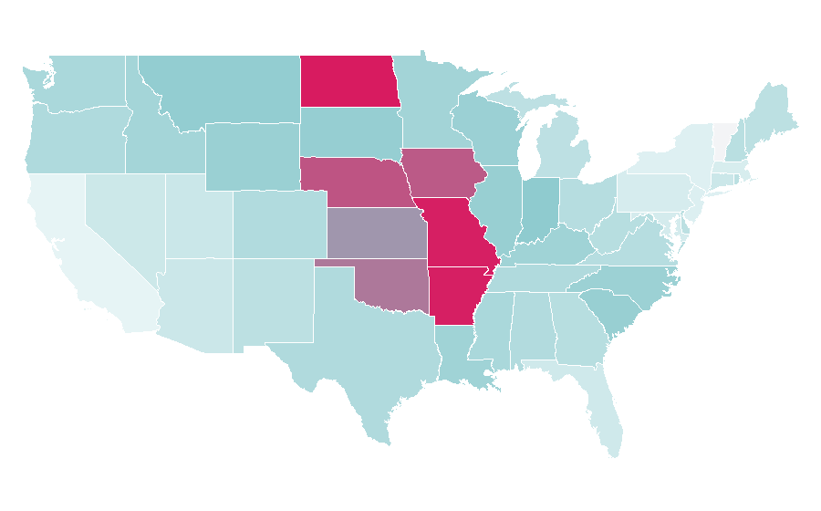 Affinity by region — Edward Jones Investments, United States