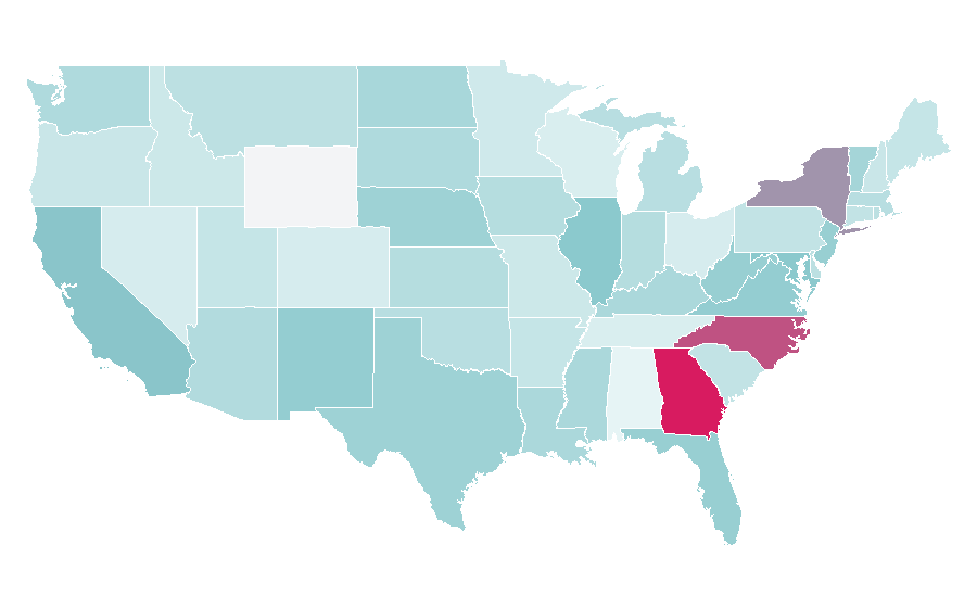 Affinity by region — Effects of global warming, United States