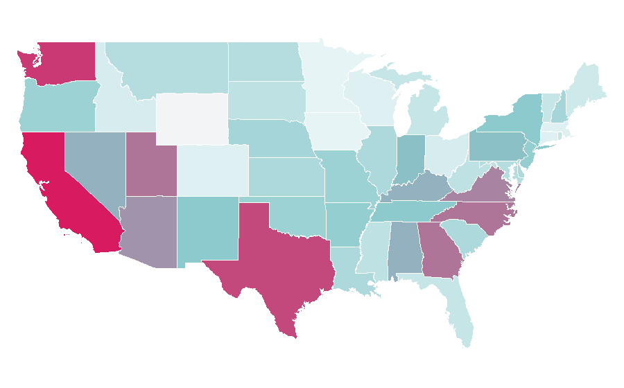 Affinity by region — Egyptian language, United States