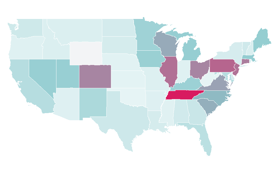 Affinity by region — Elderly care, United States