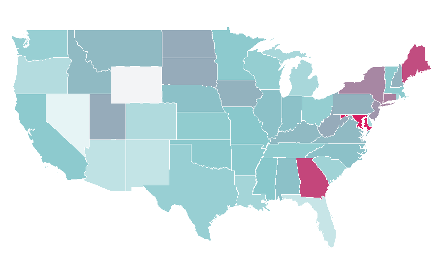 Affinity by region — Eleanor Roosevelt, United States