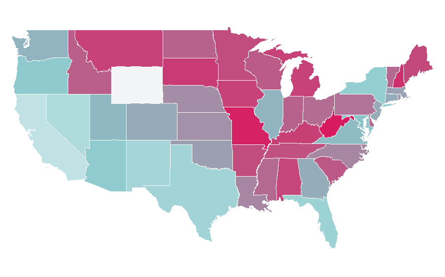 Affinity by region — Electric fireplace, United States