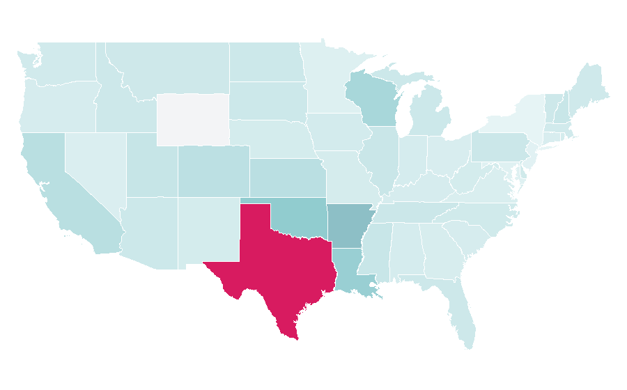 Affinity by region — Electric power distribution, United States