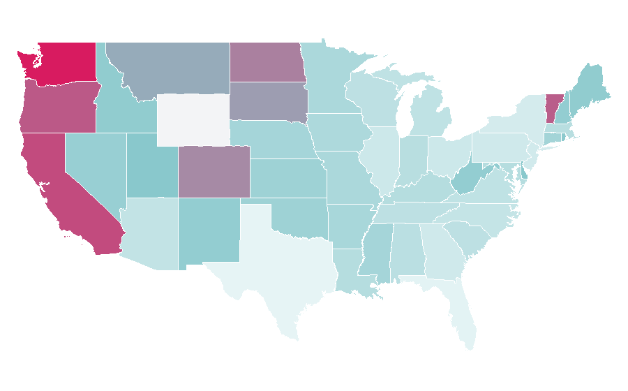 Affinity by region — Electric vehicle conversion, United States
