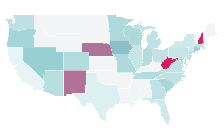 Affinity by region — Electric vehicle network, United States