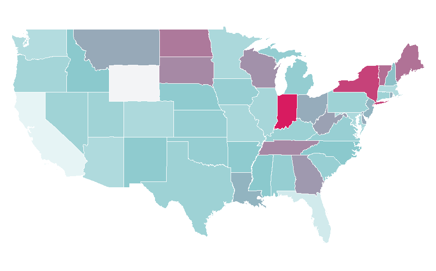 Affinity by region — Electrical engineering technology, United States