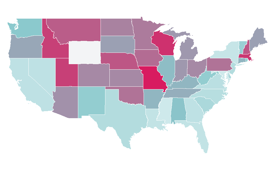Affinity by region — Elizabeth Banks, United States