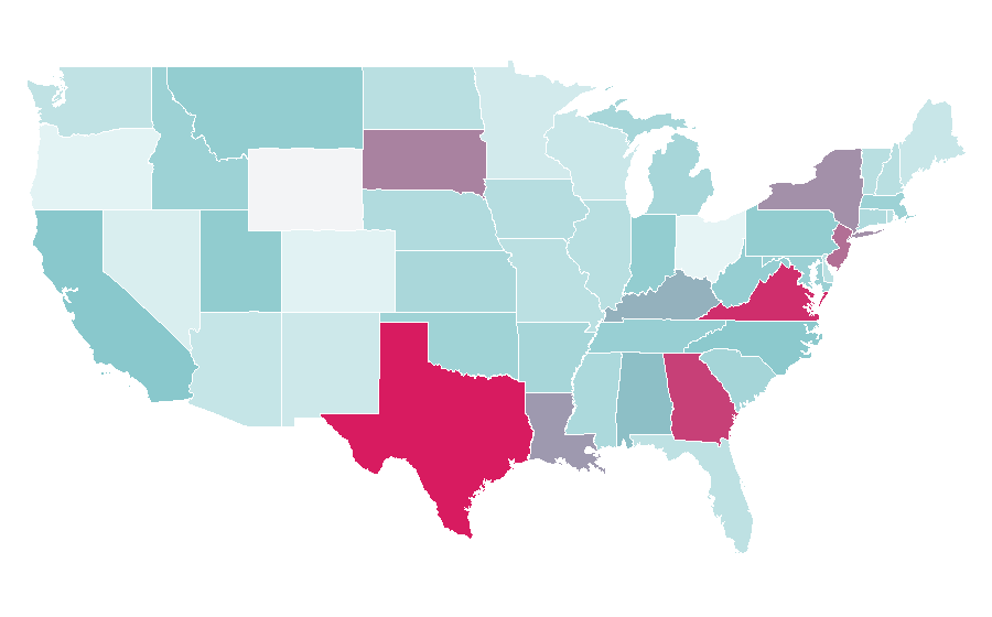 Affinity by region — Elizabeth Cady Stanton, United States