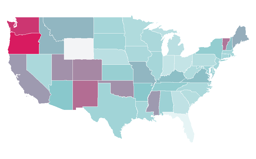 Affinity by region — Elizabeth (film), United States