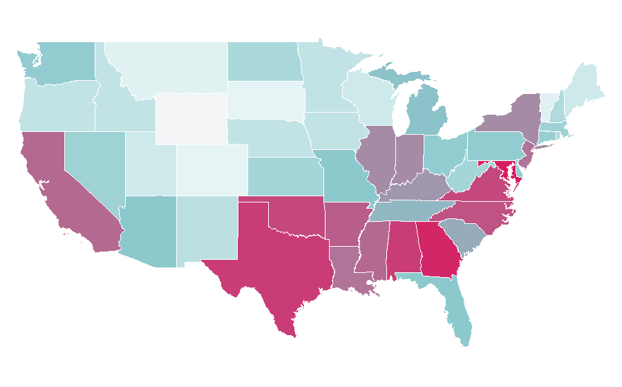 Affinity by region — Elizabeth II, United States