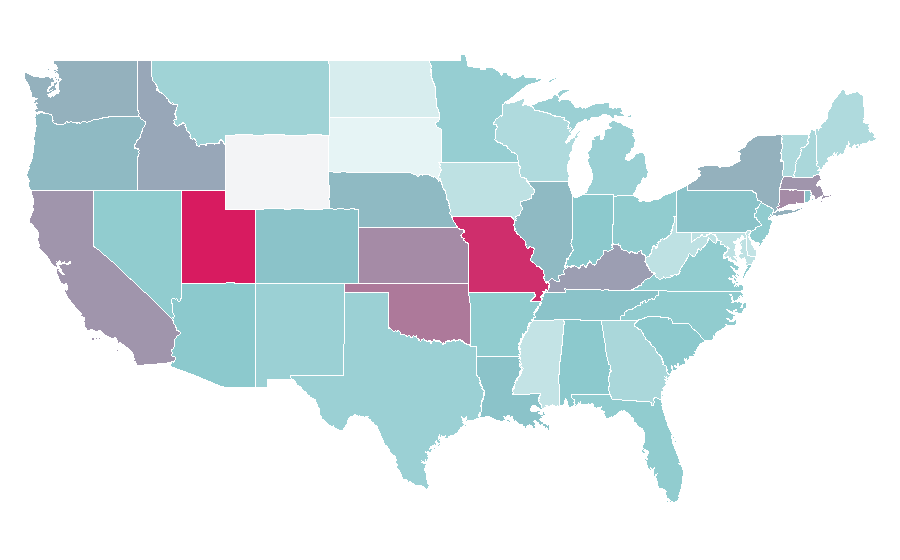 Affinity by region — Elizabeth Taylor, United States