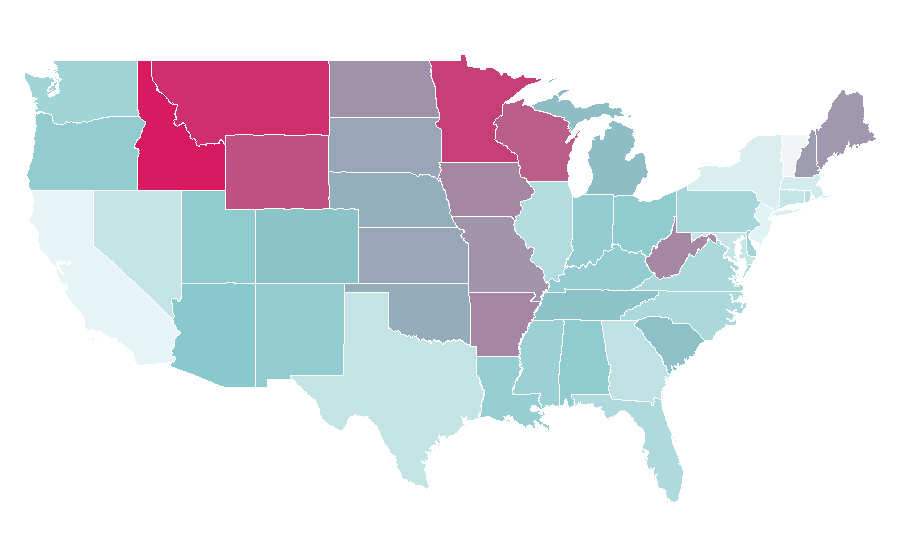 Affinity by region — Embroidery Library, United States