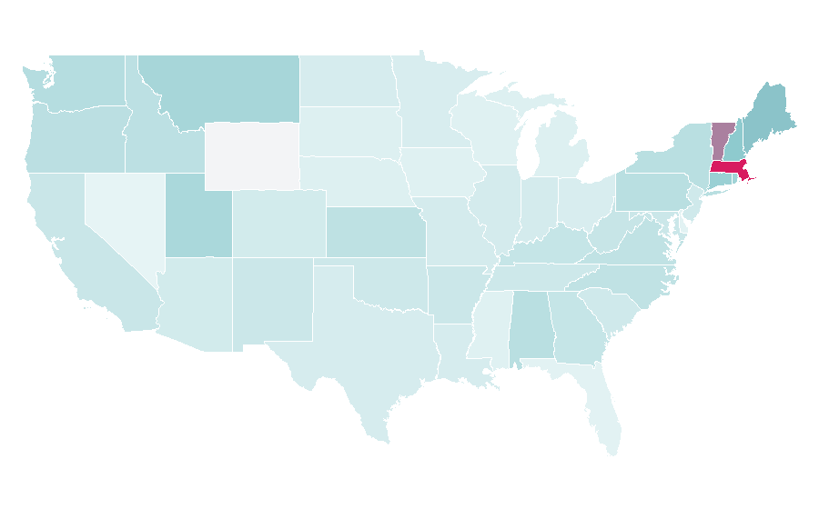 Affinity by region — Emily Dickinson, United States