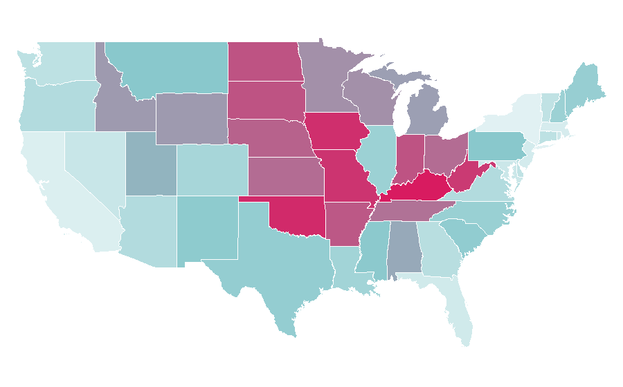 Affinity by region — Emily Osment, United States